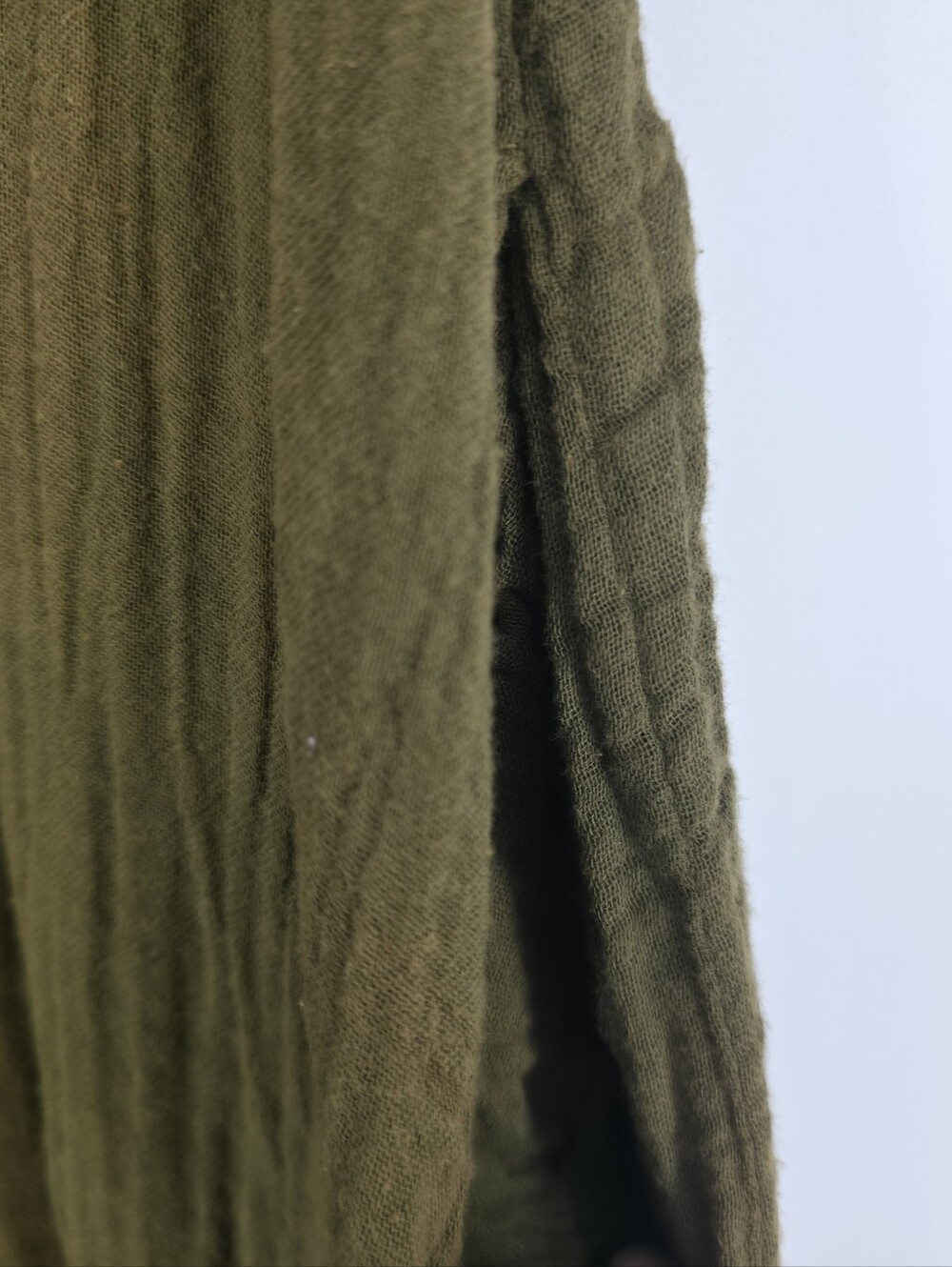 Honest Cotton Tulum Olive Cotton Gauze Handmade Oversized Maxi Dress - Picture 7 of 15